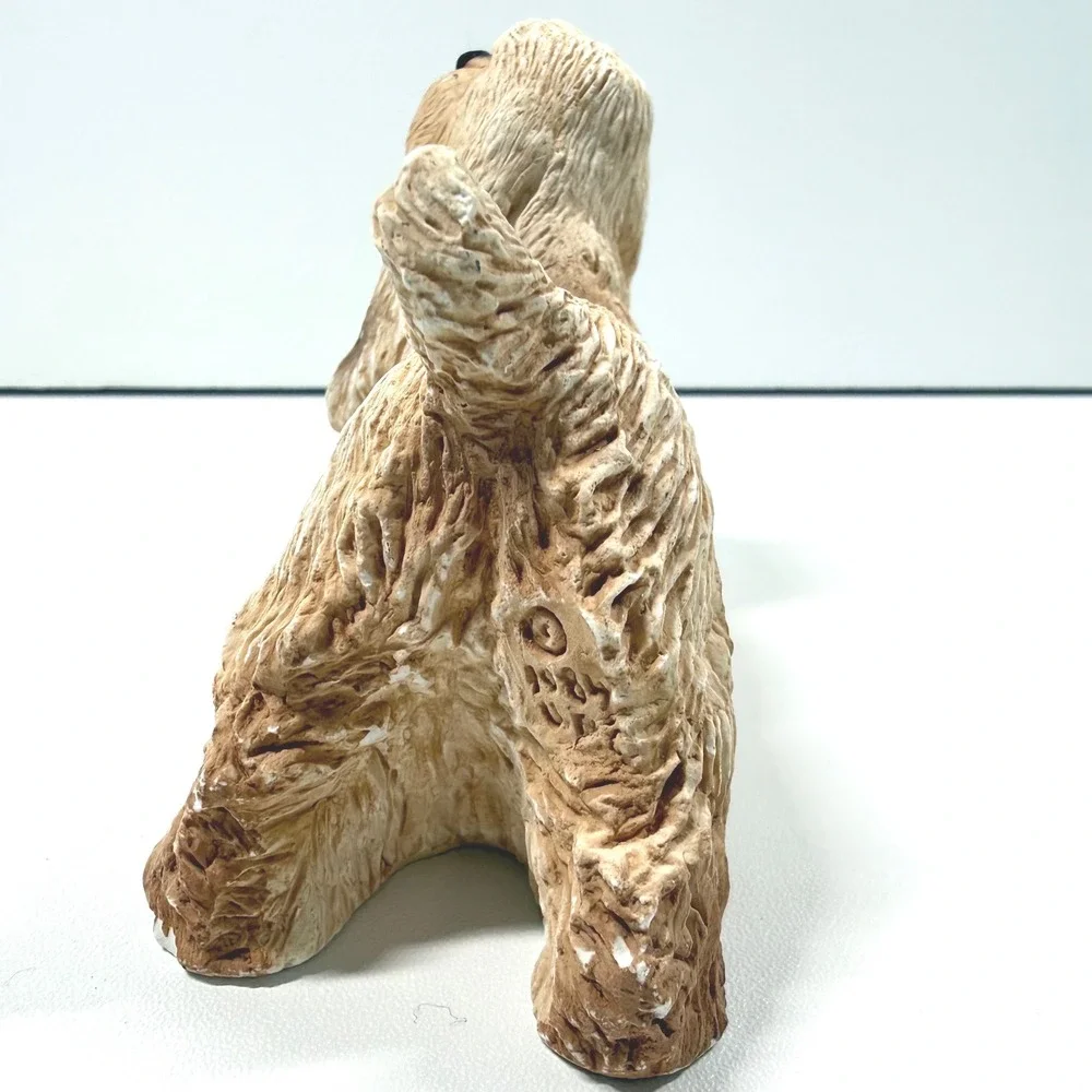 Stone Critter Littles Vintage 1984 Cocker Spaniel Dog Figurine Resin Buff Tan 3